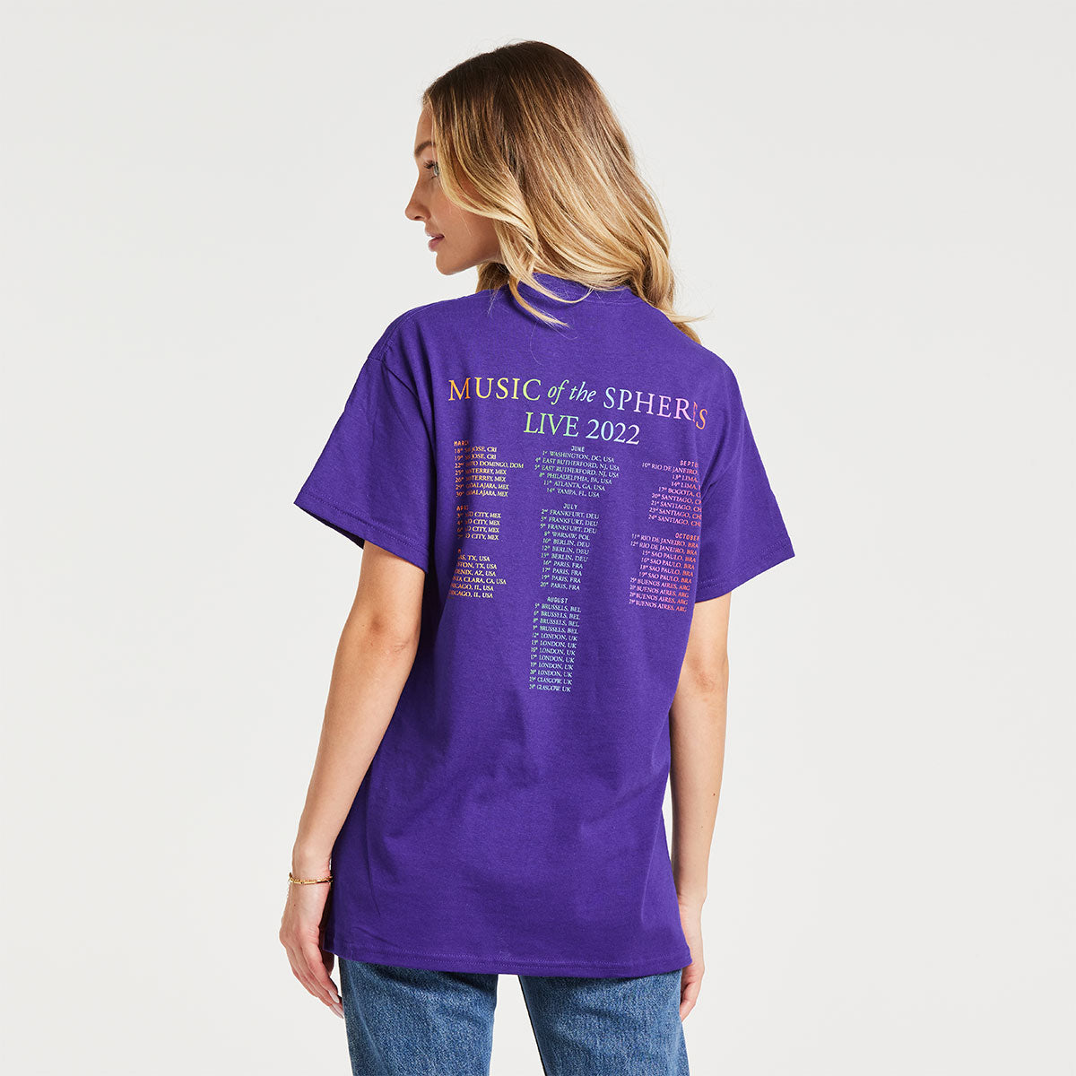 MUSIC OF THE SPHERES PURPLE WORLD TOUR 2022 TEE